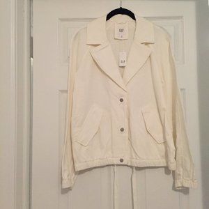 GAP White Collared Jacket